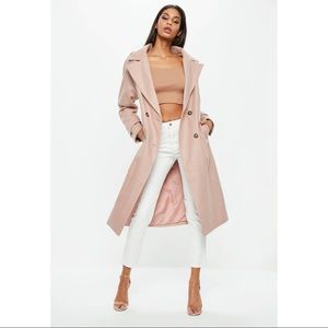 PINK LONG TRENCH MAXI COAT